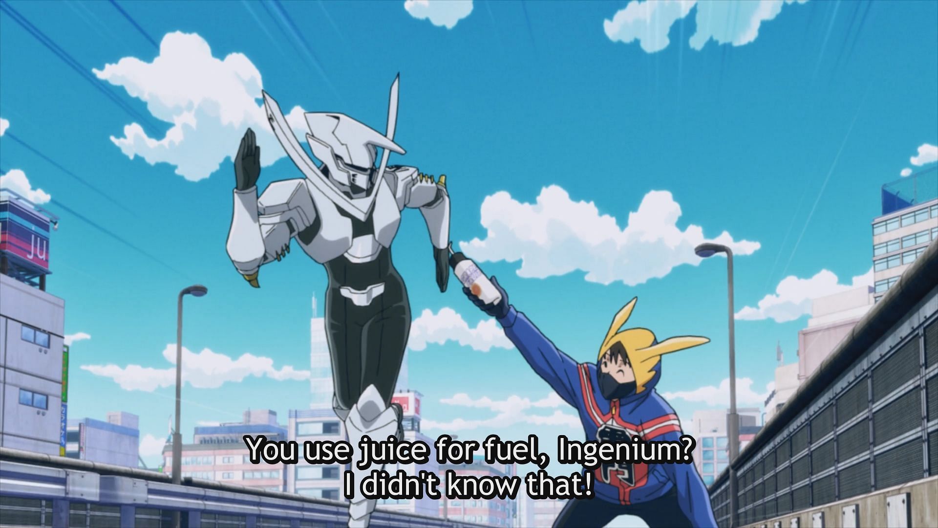 Koichi and Tensei work together on the rescue (Image via Bones Film)